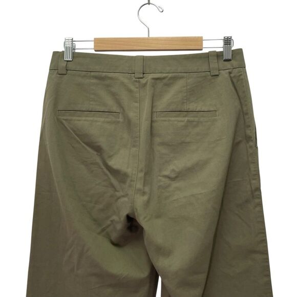 Vince Olive Green Cotton Twill Straight Leg Cropped Pants Size 6 Casual Utility - Picture 7 of 12